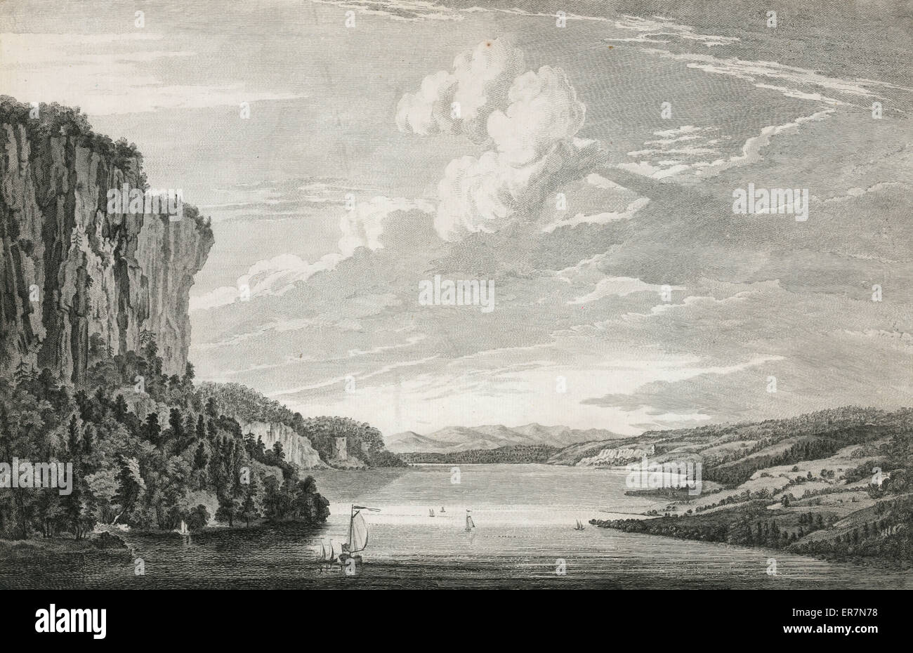 Una vista sul fiume Hudson dell'entrata di quello che viene chiamato T Foto Stock