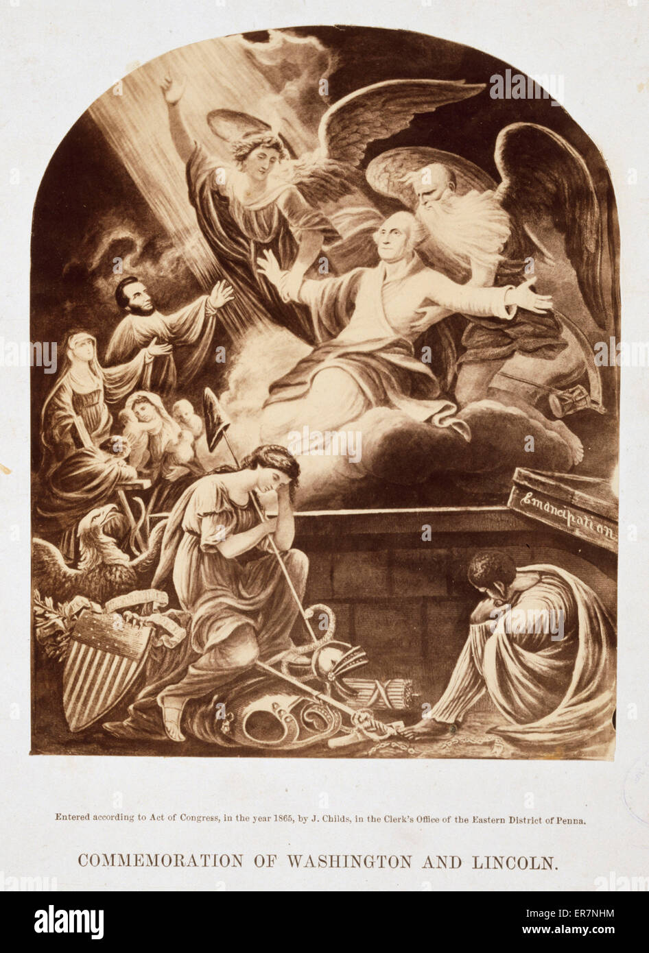 Commemorazione di Washington e Lincoln Foto Stock
