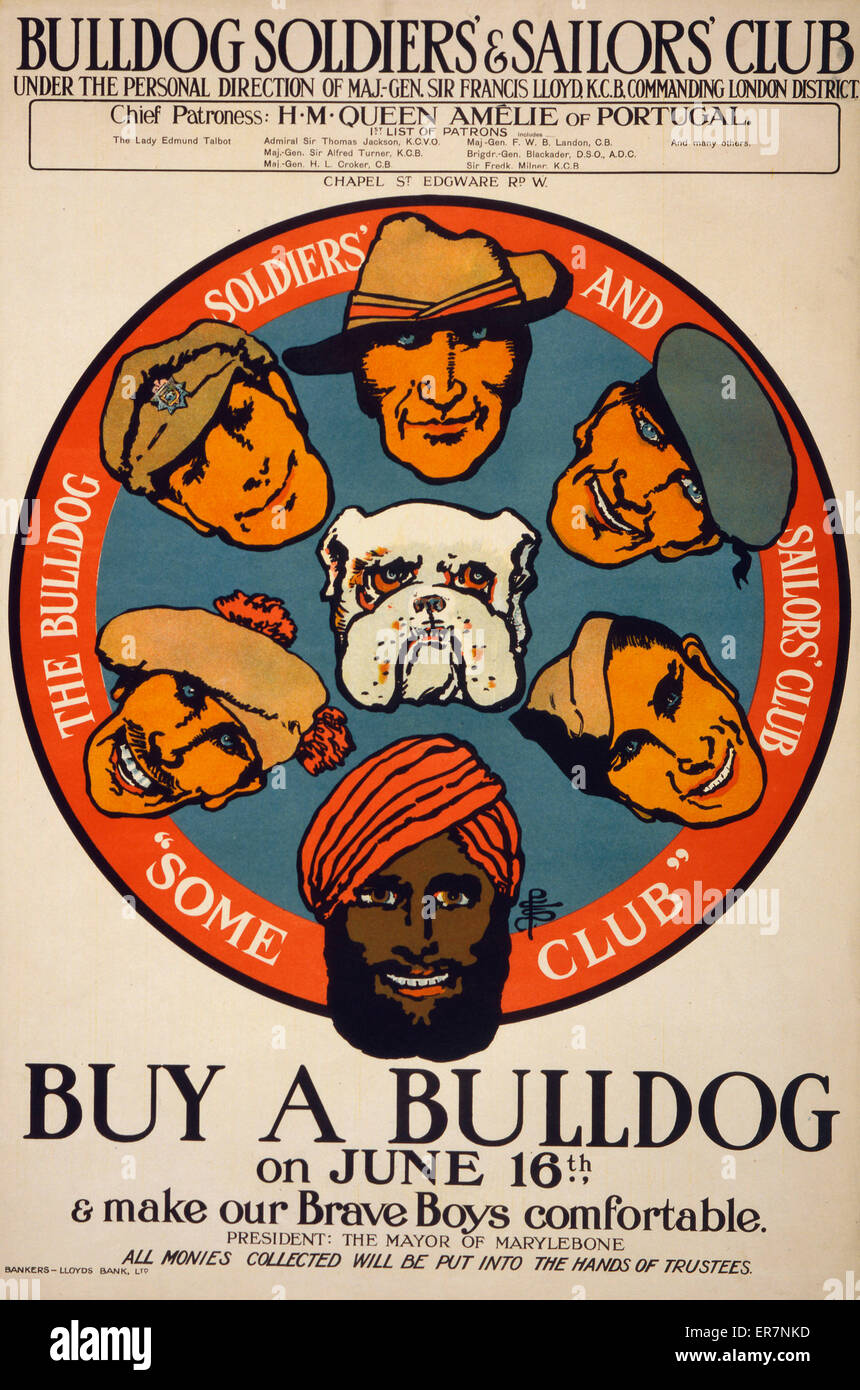 Acquista un bulldog il 16th giugno e Rendi i nostri coraggiosi ragazzi più comfor Foto Stock