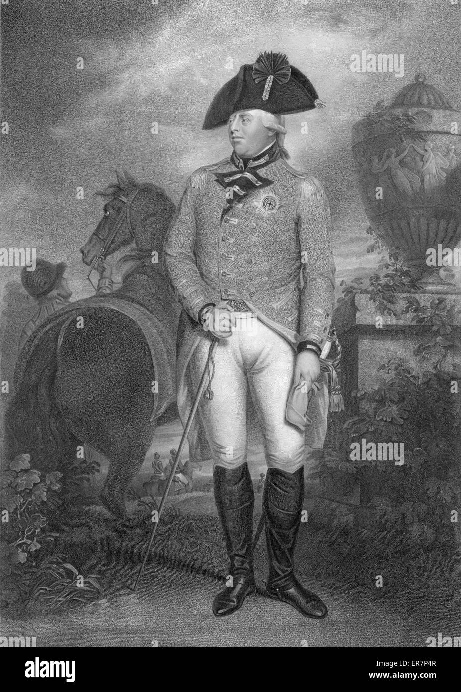 Il suo più graziose maestà Re Giorgio il terzo. La stampa mostra George III, ritratto a figura intera, in piedi, rivolto verso sinistra. Data c1804 Decr. 1. Foto Stock