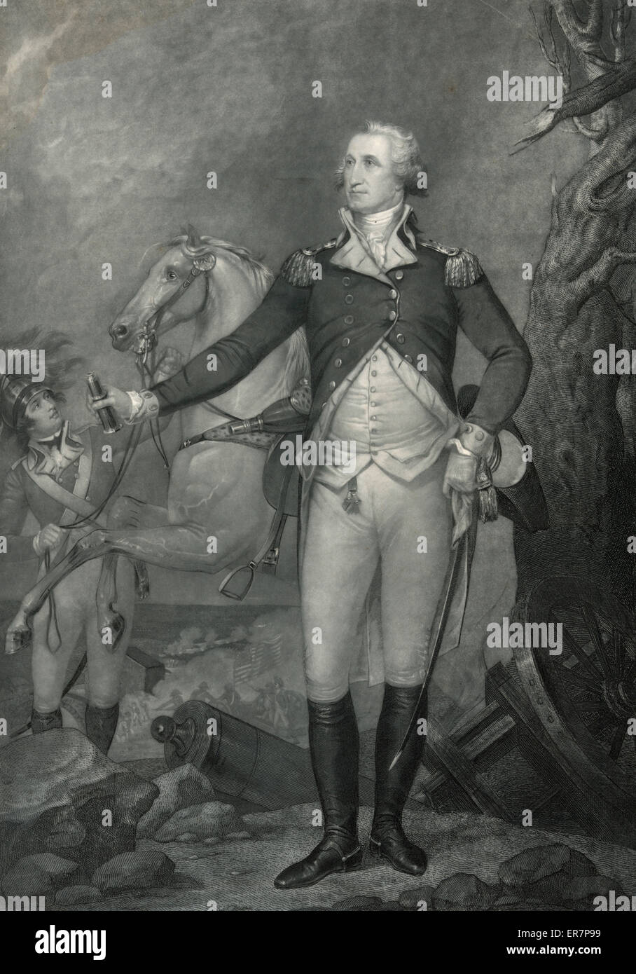 Gen. Washington (sul campo di battaglia di Trenton) Foto Stock