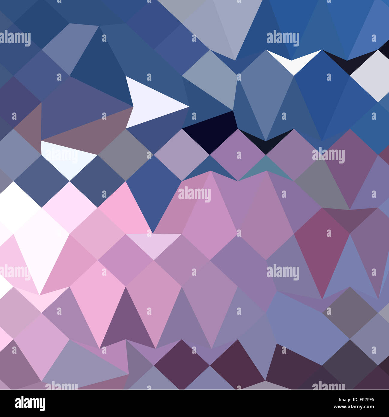 Basso Stile del poligono illustrazione di un celeste geometrica astratta sfondo. Foto Stock