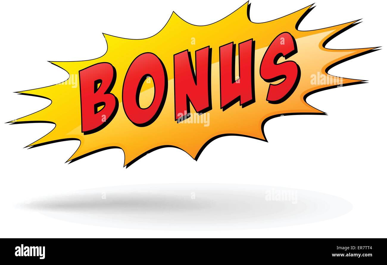 Illustrazione Vettoriale di bonus icona starburst su sfondo bianco Illustrazione Vettoriale