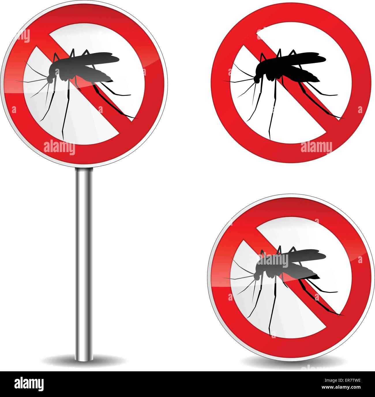 Illustrazione Vettoriale di zanzara segno su sfondo bianco Illustrazione Vettoriale