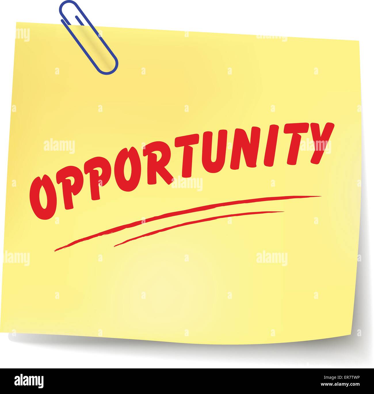 Illustrazione Vettoriale di opportunità messaggio carta su sfondo bianco Illustrazione Vettoriale