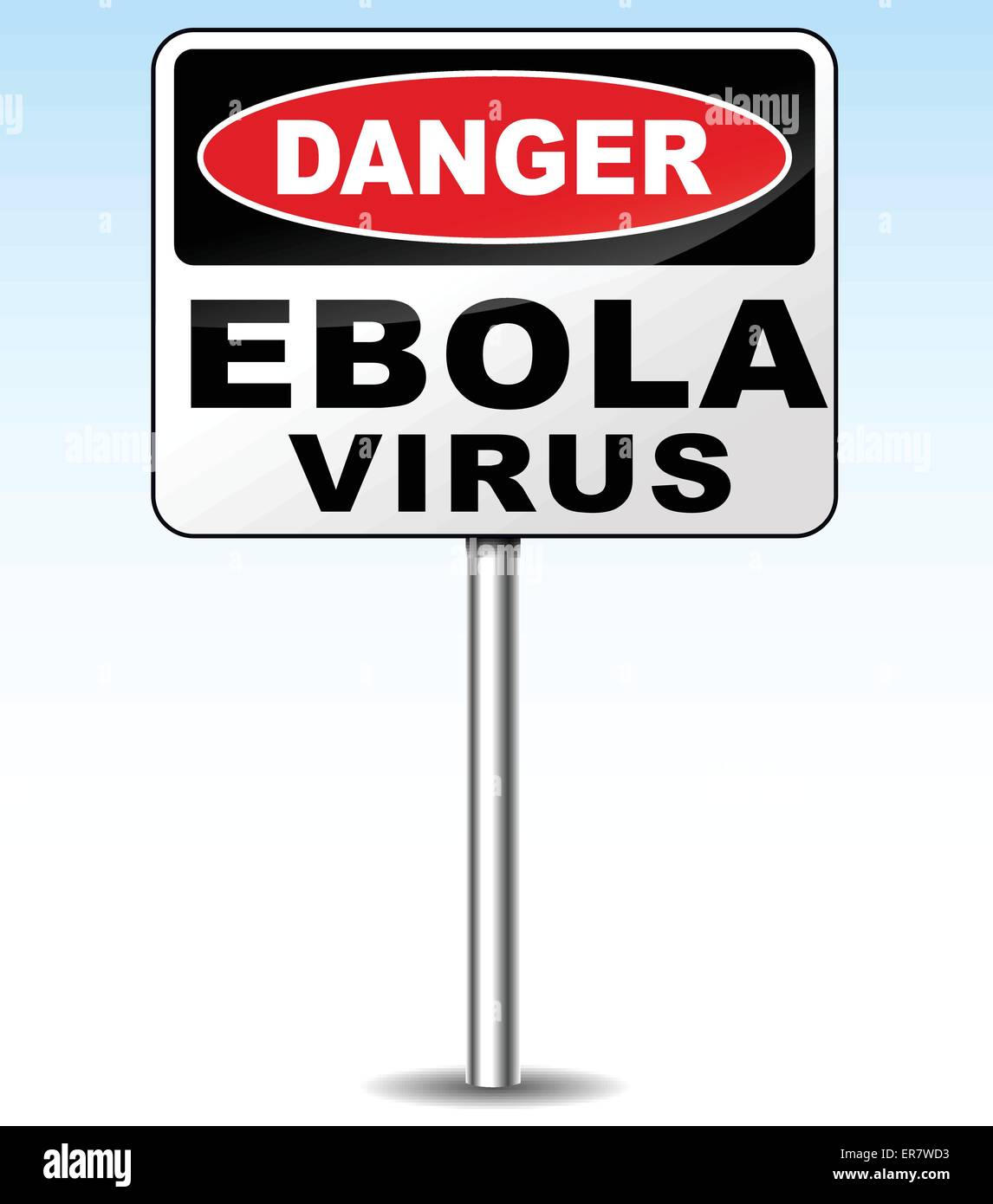 Illustrazione di vettore di virus ebola segnaletica di pericolo Illustrazione Vettoriale