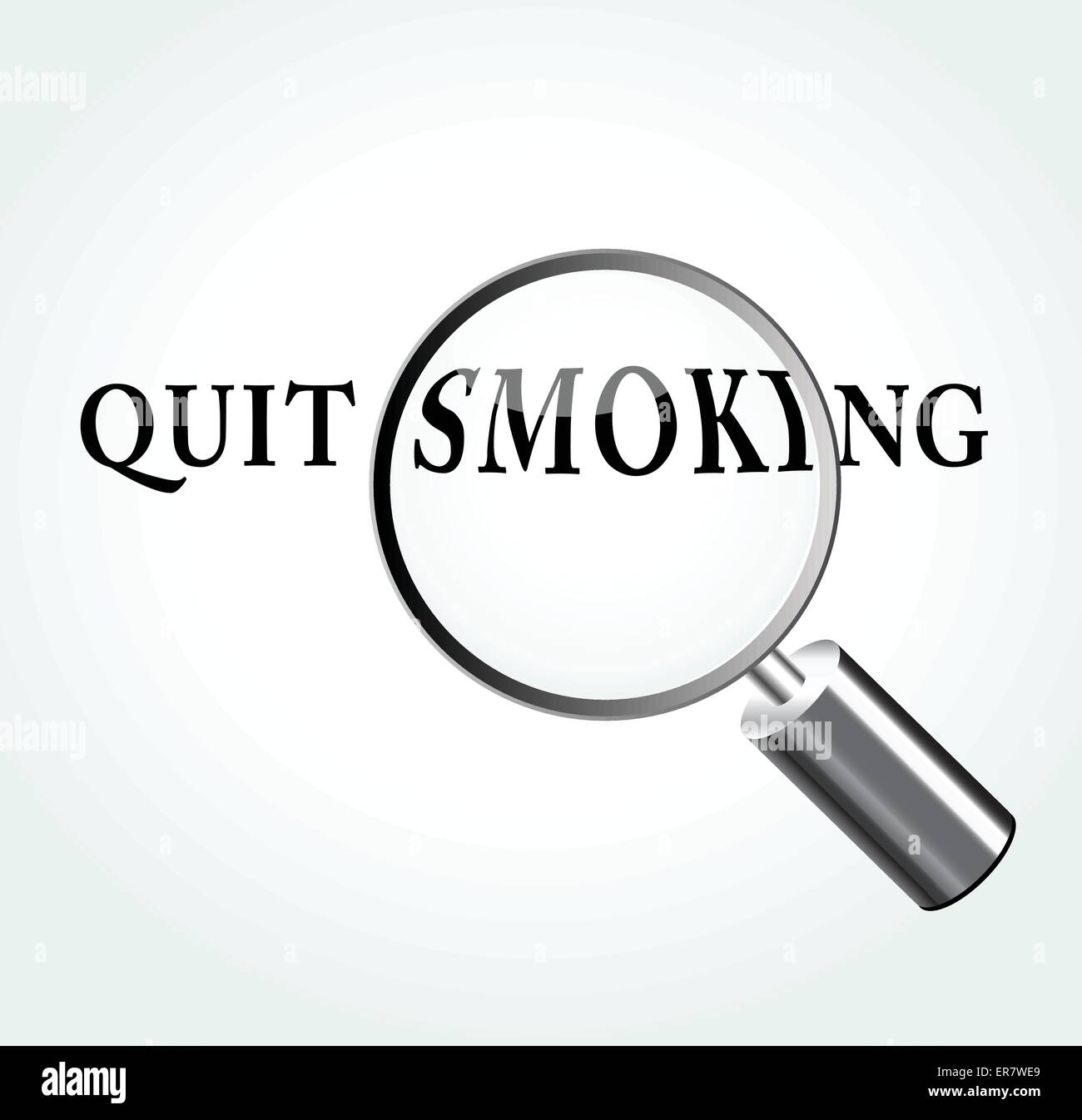 Illustrazione Vettoriale di smettere di fumare concetto con ingrandimento Illustrazione Vettoriale