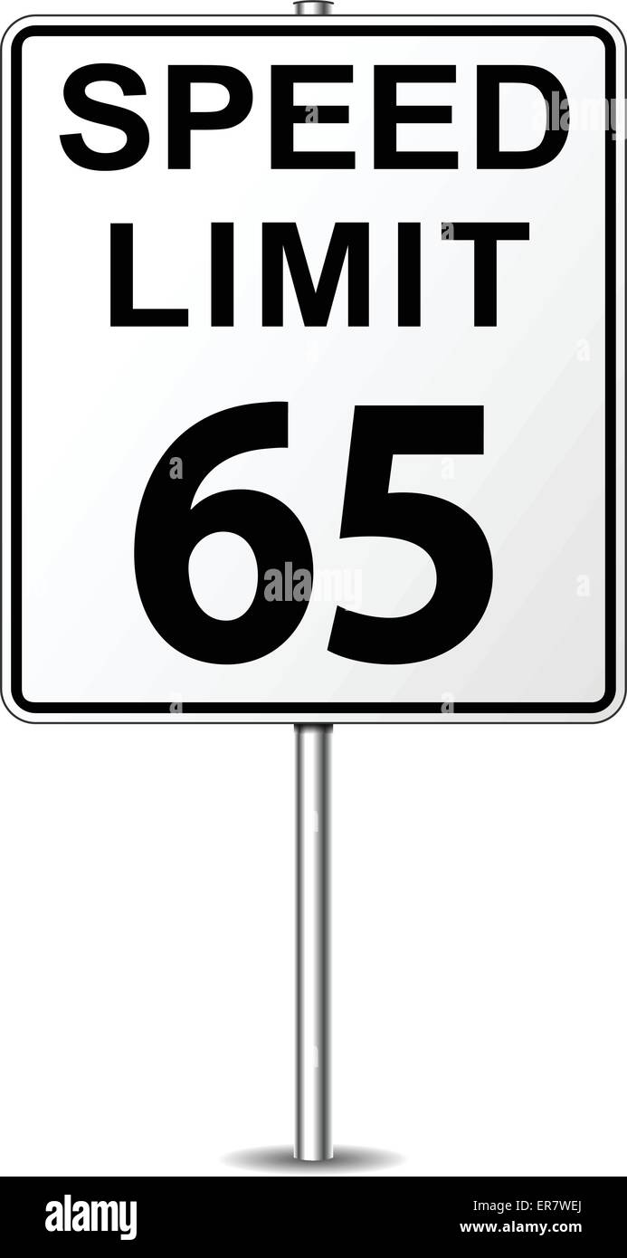 Illustrazione Vettoriale di sessanta cinque il limite massimo di velocità segnaletica Illustrazione Vettoriale
