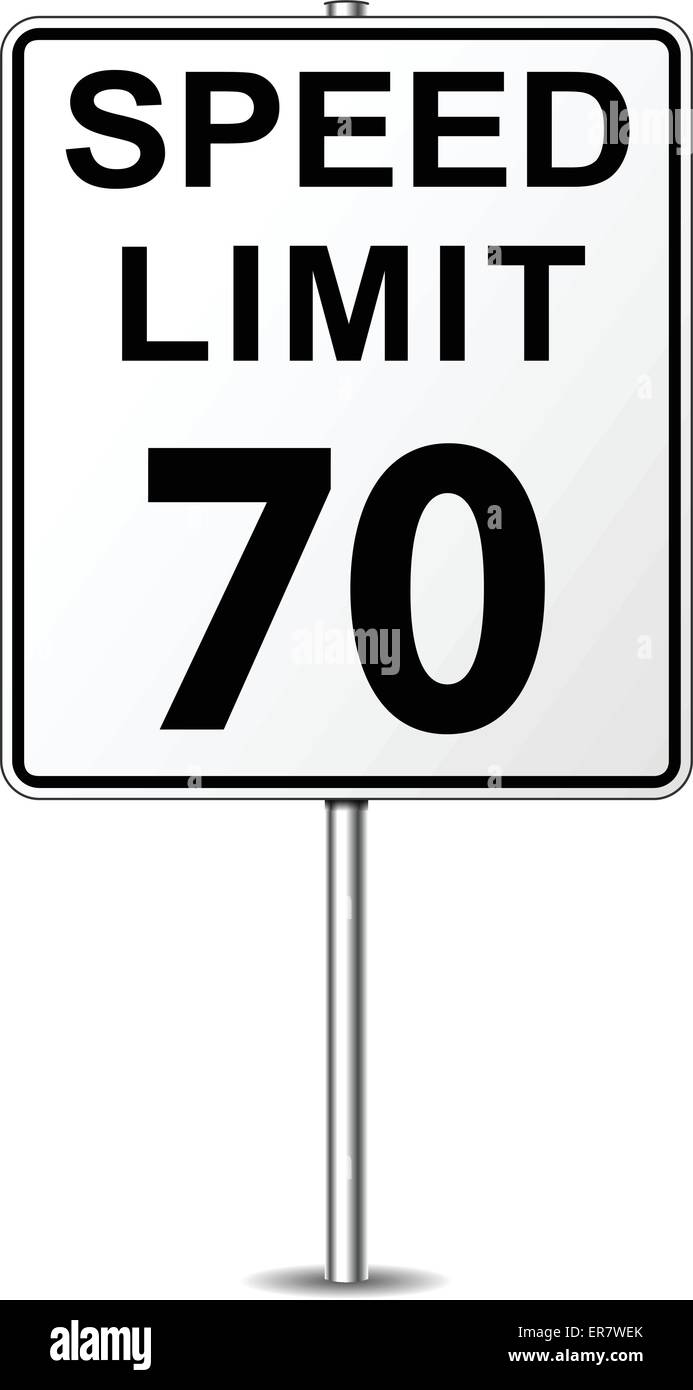 Illustrazione Vettoriale di settanta il limite massimo di velocità segnaletica Illustrazione Vettoriale