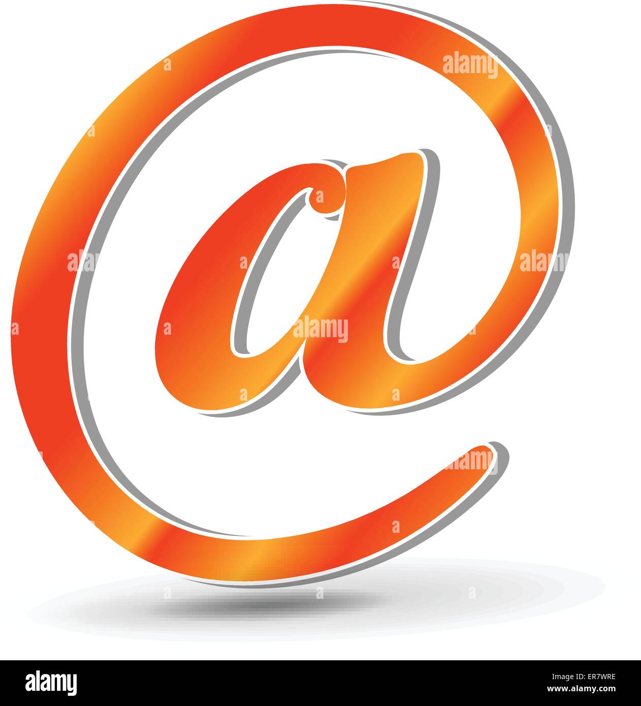 Illustrazione Vettoriale di orange arobase icona su sfondo bianco Illustrazione Vettoriale