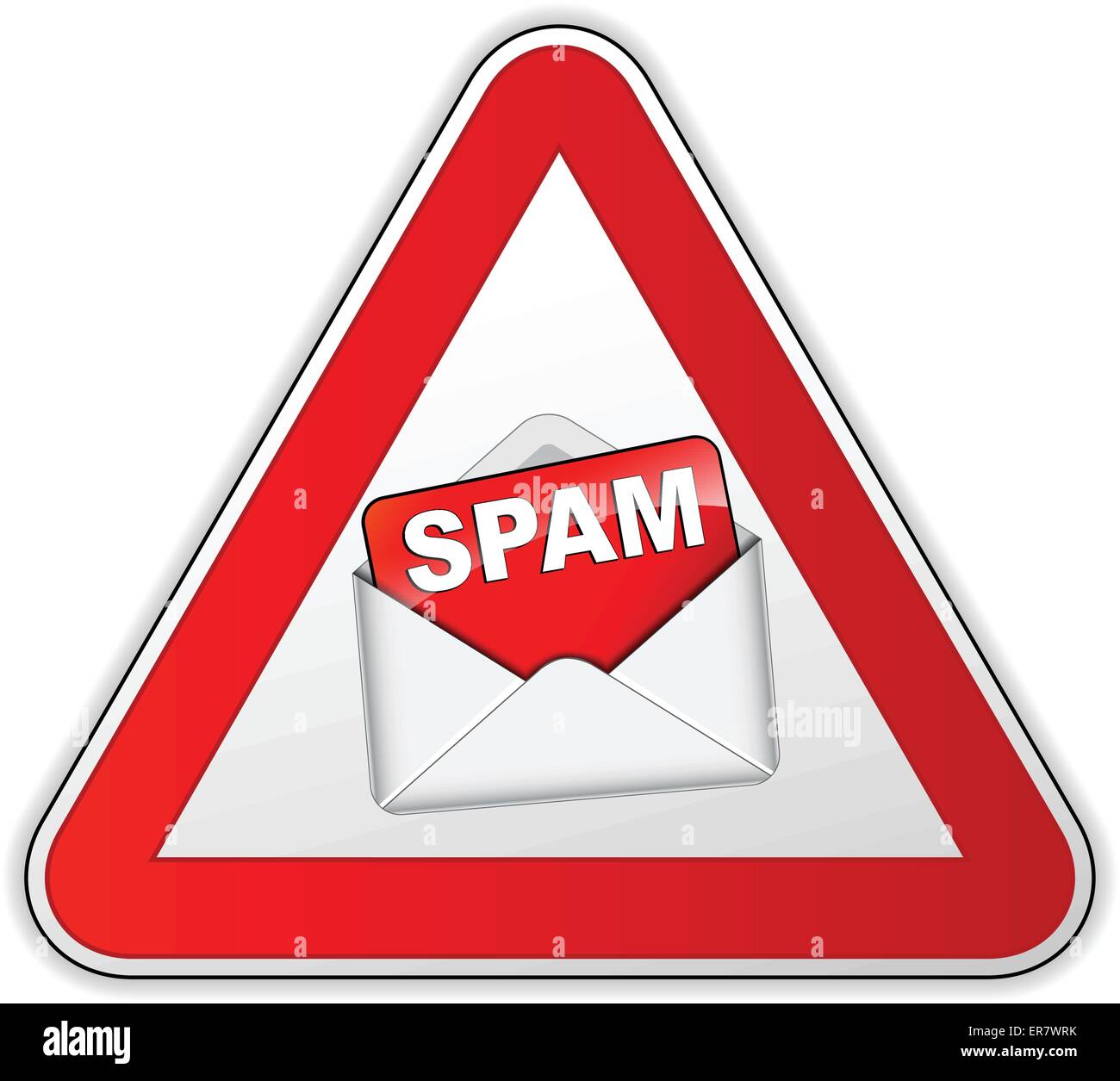 Illustrazione Vettoriale di segno di spam su sfondo bianco Illustrazione Vettoriale
