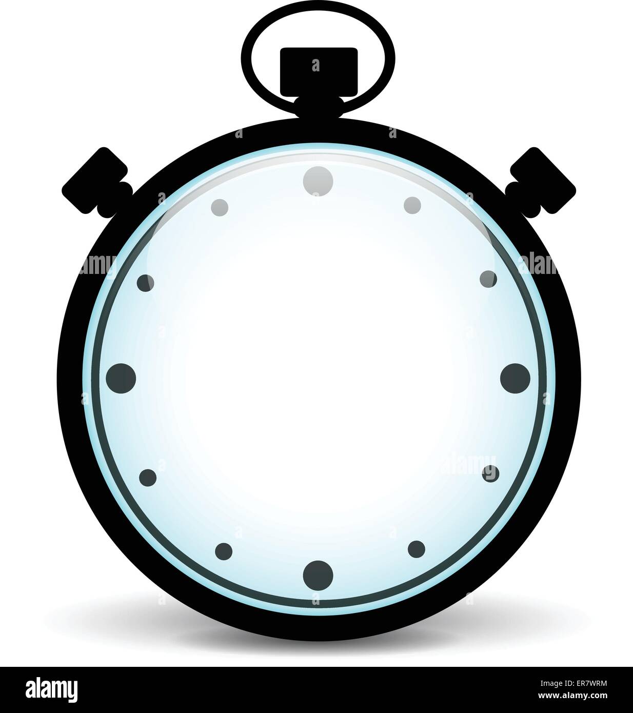 Illustrazione Vettoriale del cronometro in bianco su sfondo bianco Illustrazione Vettoriale