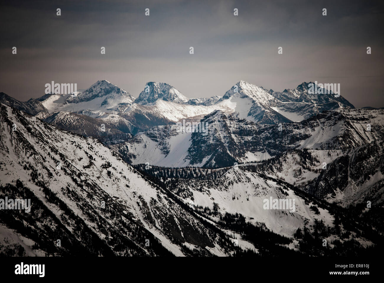 Le montagne a nord la Cascade Mountain Range. Foto Stock