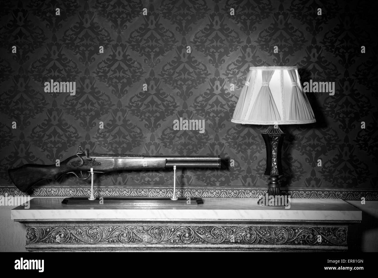 Vintage room interior tonica di immagini riprese in studio Foto Stock