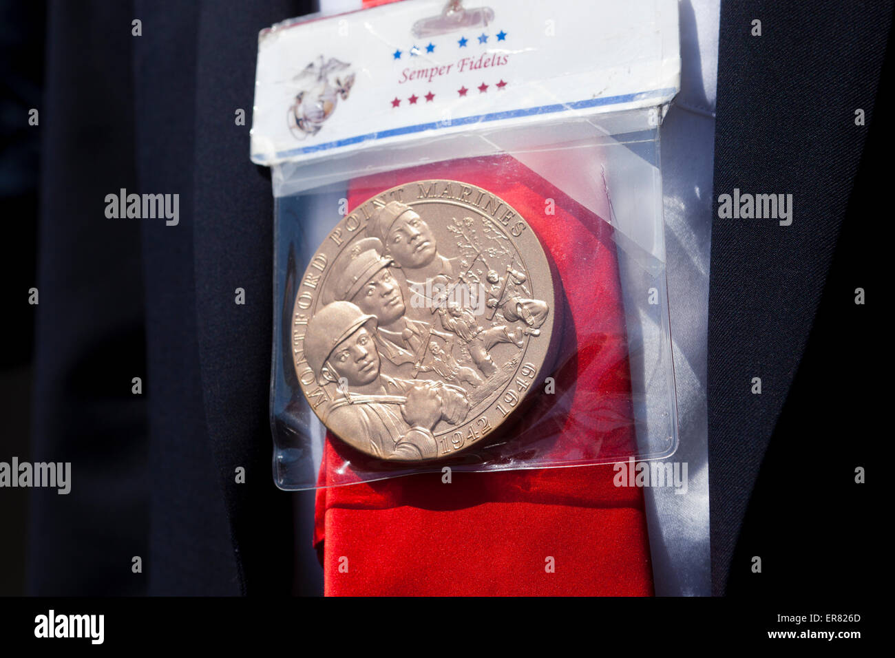 WWII USMC Montford Point Marines, 1 black Marines, Congressional Medal of riconoscimento - USA Foto Stock