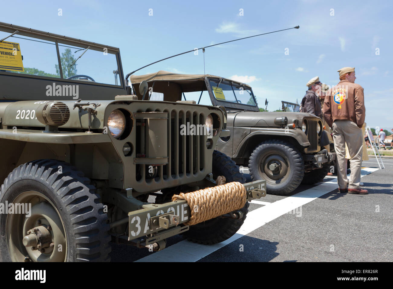 Durante la Seconda guerra mondiale era reenactors presso il National Memorial Day parade - Washington DC, Stati Uniti d'America Foto Stock