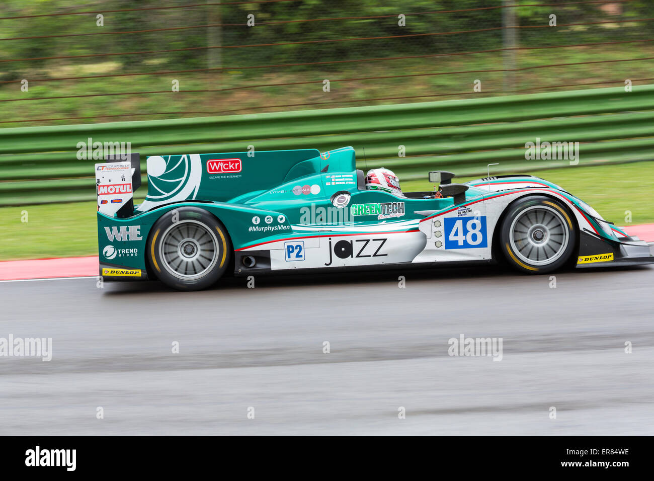 Imola, Italia - 16 Maggio 2015: Oreca 03R - Nissan di Thiriet da Murphy Prototypes Team, pilotato da Nathanael Berthon - Michael Lione - Mark Patterson in azione durante il European Le Mans Series - 4 ore di Imola in AutodromoEnzo& Dino Ferrari il Maggio 16, 2015 inImola, Italia. Foto Stock