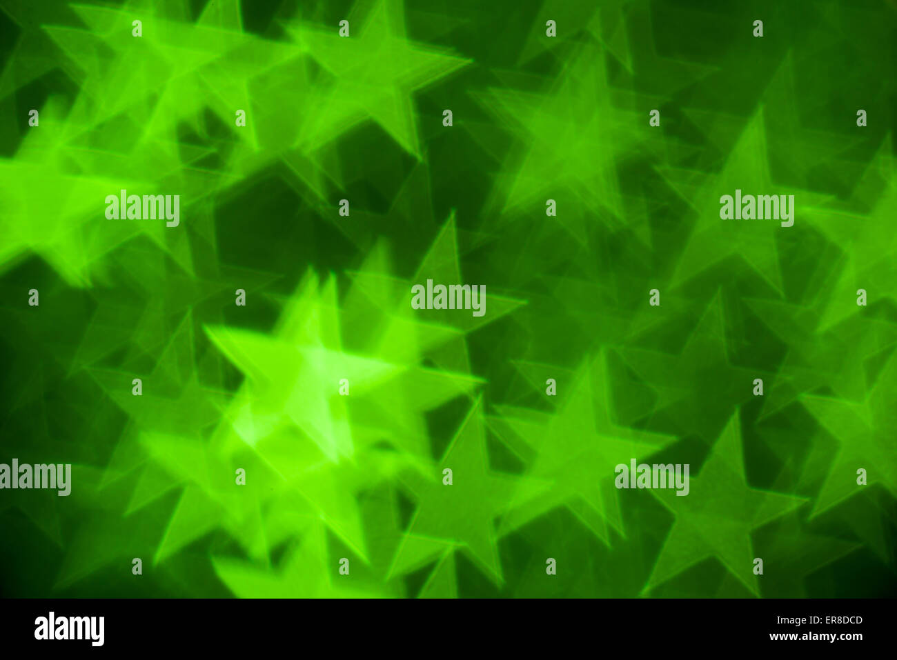 Green Stars forma foto come sfondo Foto Stock