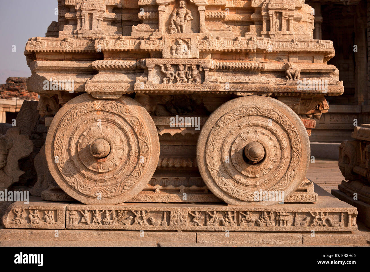 Carro di pietra di Vittala tempio di Hampi, Karnataka, India, Asia Foto Stock