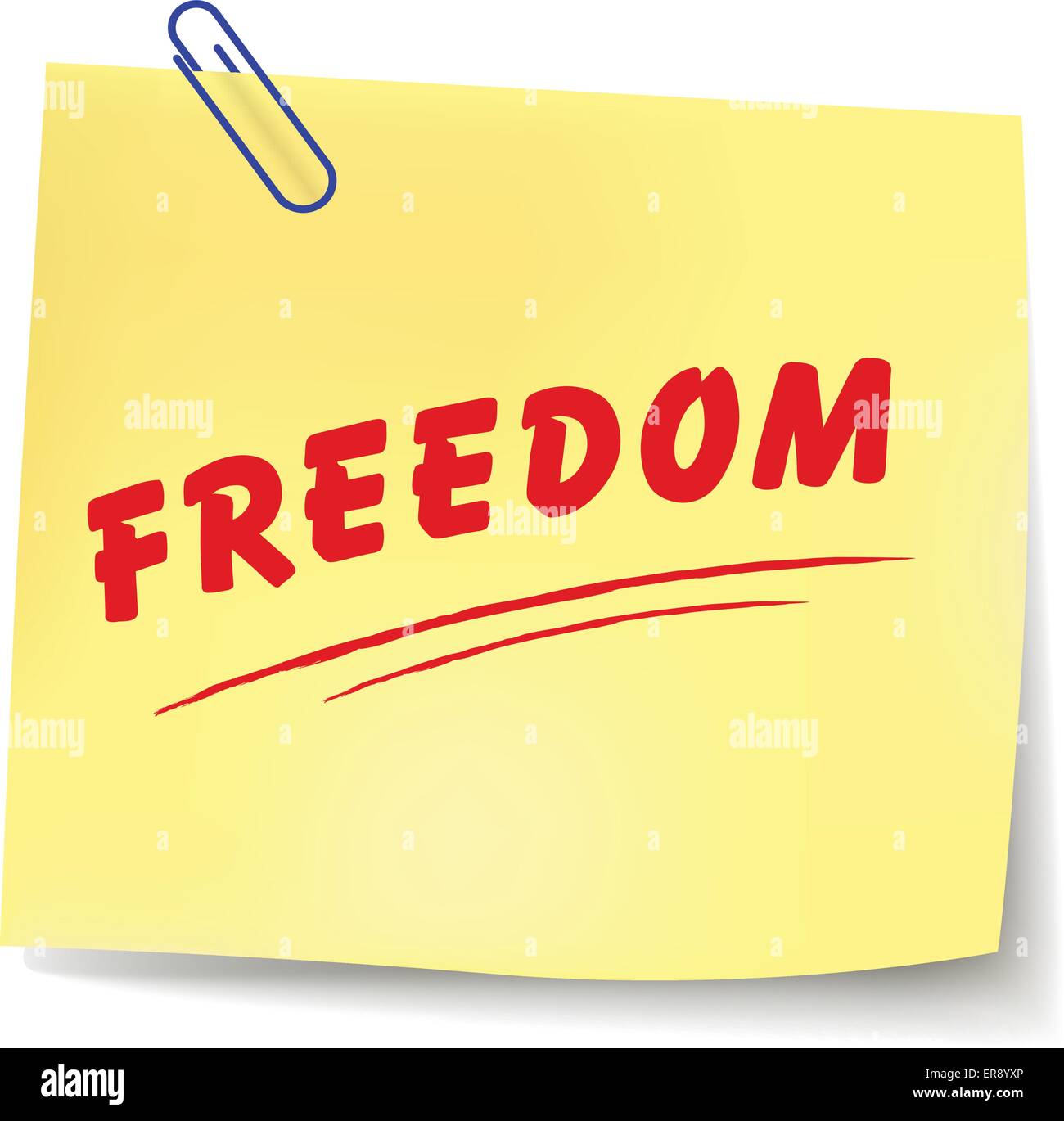 Illustrazione Vettoriale di libertà messaggio su sfondo bianco Illustrazione Vettoriale