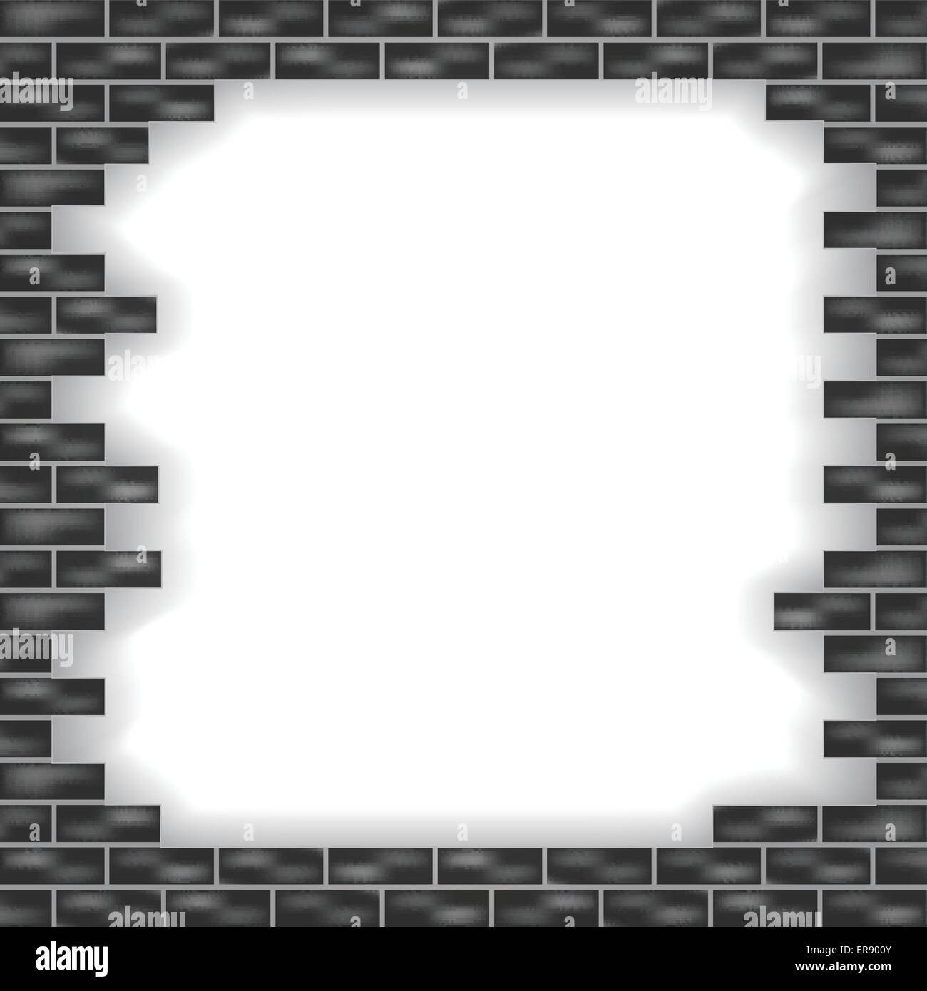 Illustrazione Vettoriale di grigio muro rotto lo sfondo con mattoni Illustrazione Vettoriale