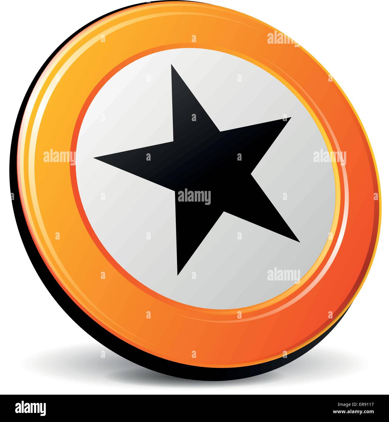 Illustrazione Vettoriale di Orange 3d'icona a forma di stella Illustrazione Vettoriale