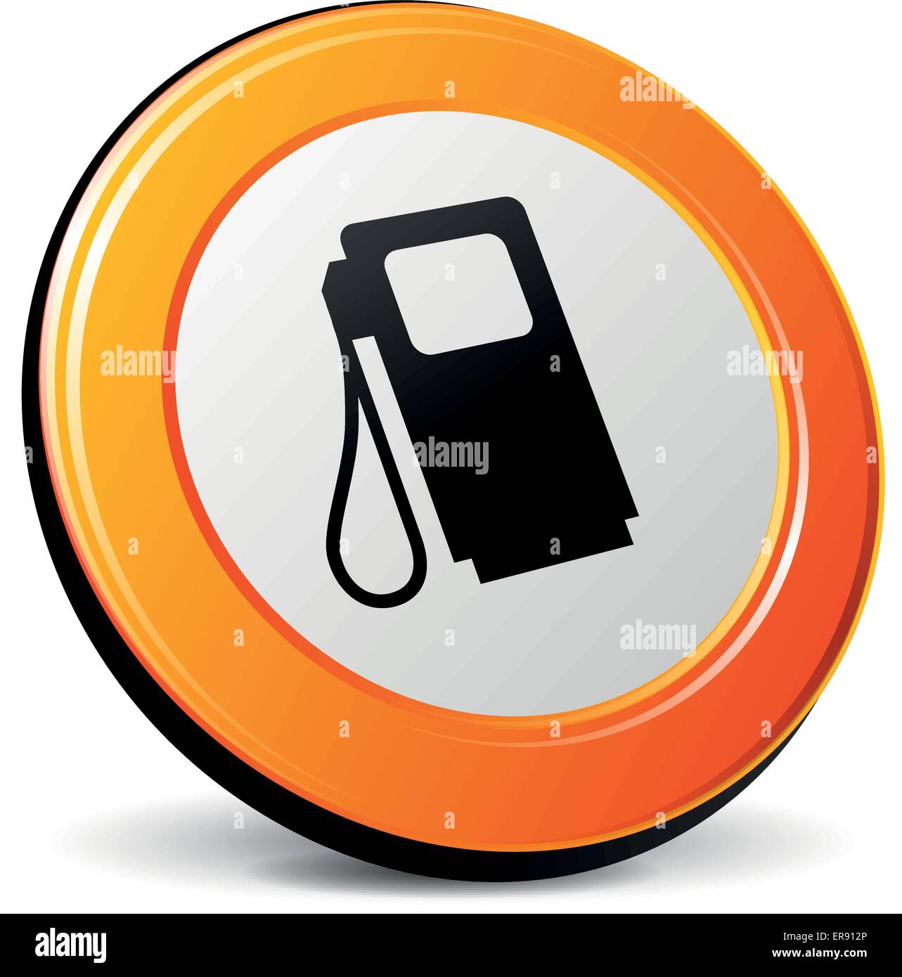 Illustrazione Vettoriale di Orange 3d'icona della pompa Illustrazione Vettoriale