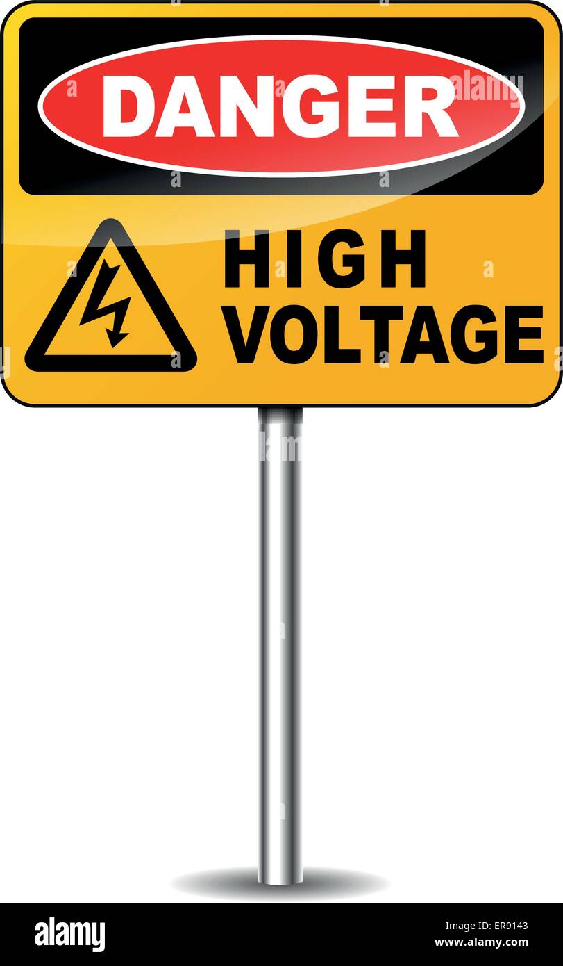 Illustrazione Vettoriale del cartello giallo su sfondo bianco Illustrazione Vettoriale