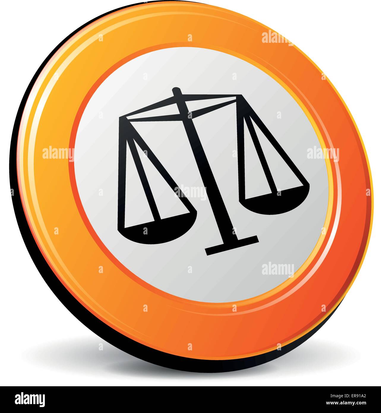 Illustrazione Vettoriale di Orange 3d'icona della giustizia Illustrazione Vettoriale