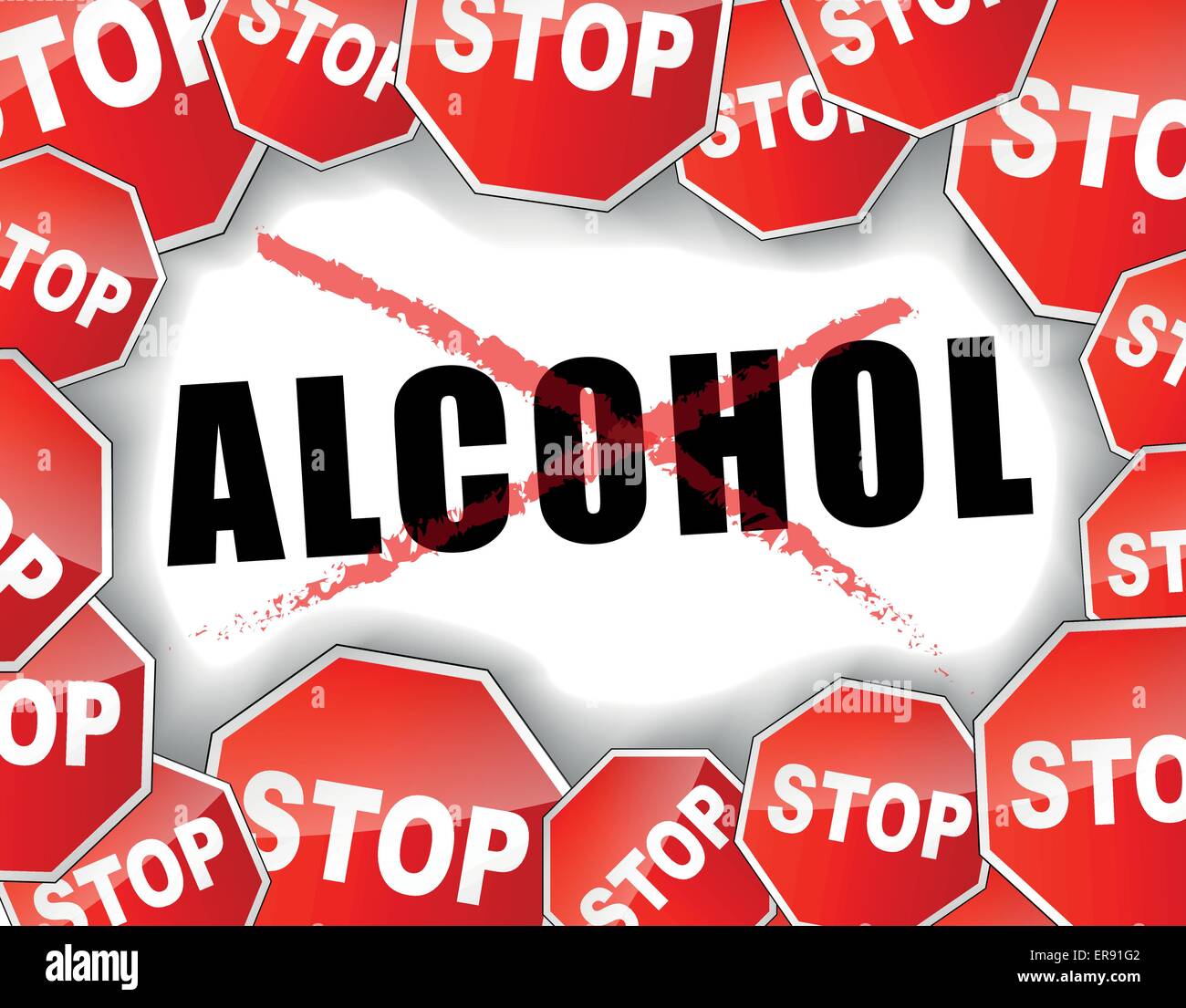 Illustrazione Vettoriale di stop alcool sfondo concept Illustrazione Vettoriale