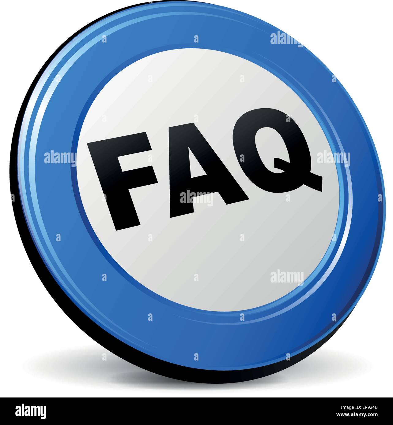 Illustrazione Vettoriale di blu e nero 3d'icona faq Illustrazione Vettoriale