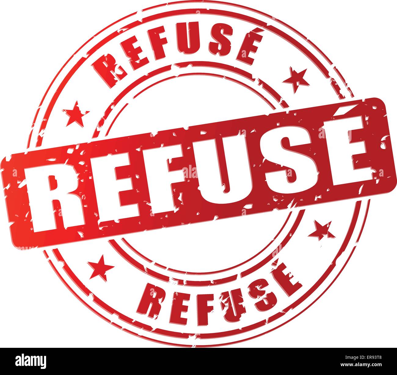 Illustrazione Vettoriale di rosso ha rifiutato l'icona timbro Illustrazione Vettoriale