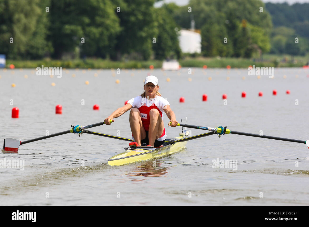 Poznan, Polonia. 29 Maggio, 2015. Malta corso regata, Europeo campionati di canottaggio Poznan 2015 Julia Michalska Plotkowiak (POL) Womens singles Credito: Azione Sport Plus/Alamy Live News Foto Stock