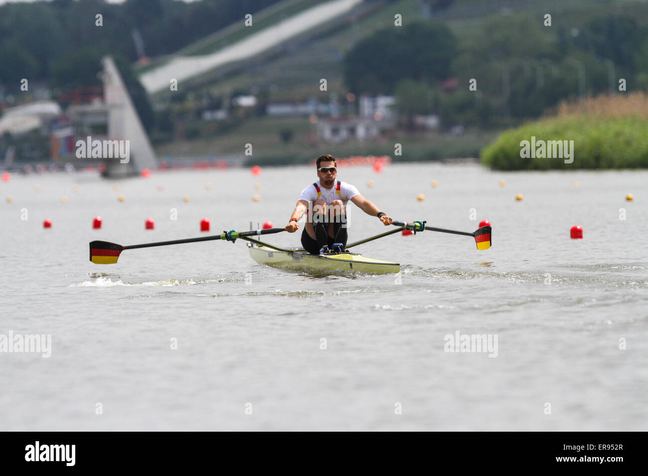 Poznan, Polonia. 29 Maggio, 2015. Malta corso regata, Europeo campionati di canottaggio Poznan 2015 Lars Hartig (GER) Credito: Azione Sport Plus/Alamy Live News Foto Stock