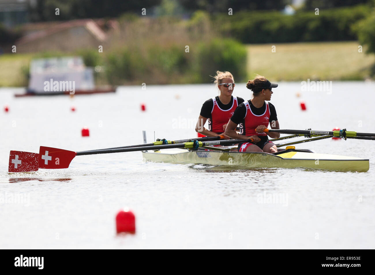 Poznan, Polonia. 29 Maggio, 2015. Malta corso regata, Europeo campionati di canottaggio Poznan 2015 Frederique Rol, Patricia Merz (SUI) Womens coppie Credito: Azione Sport Plus/Alamy Live News Foto Stock