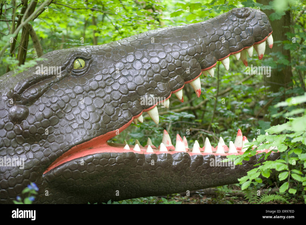Deinosuchus Statua di dinosauro Foto Stock