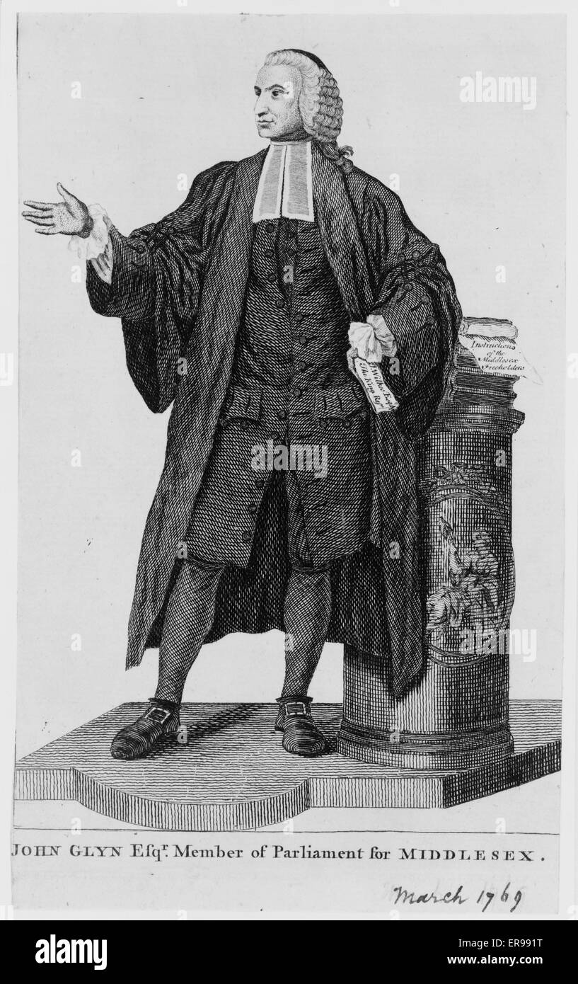 John Glyn esqr., membro del Parlamento per Middlesex Foto Stock