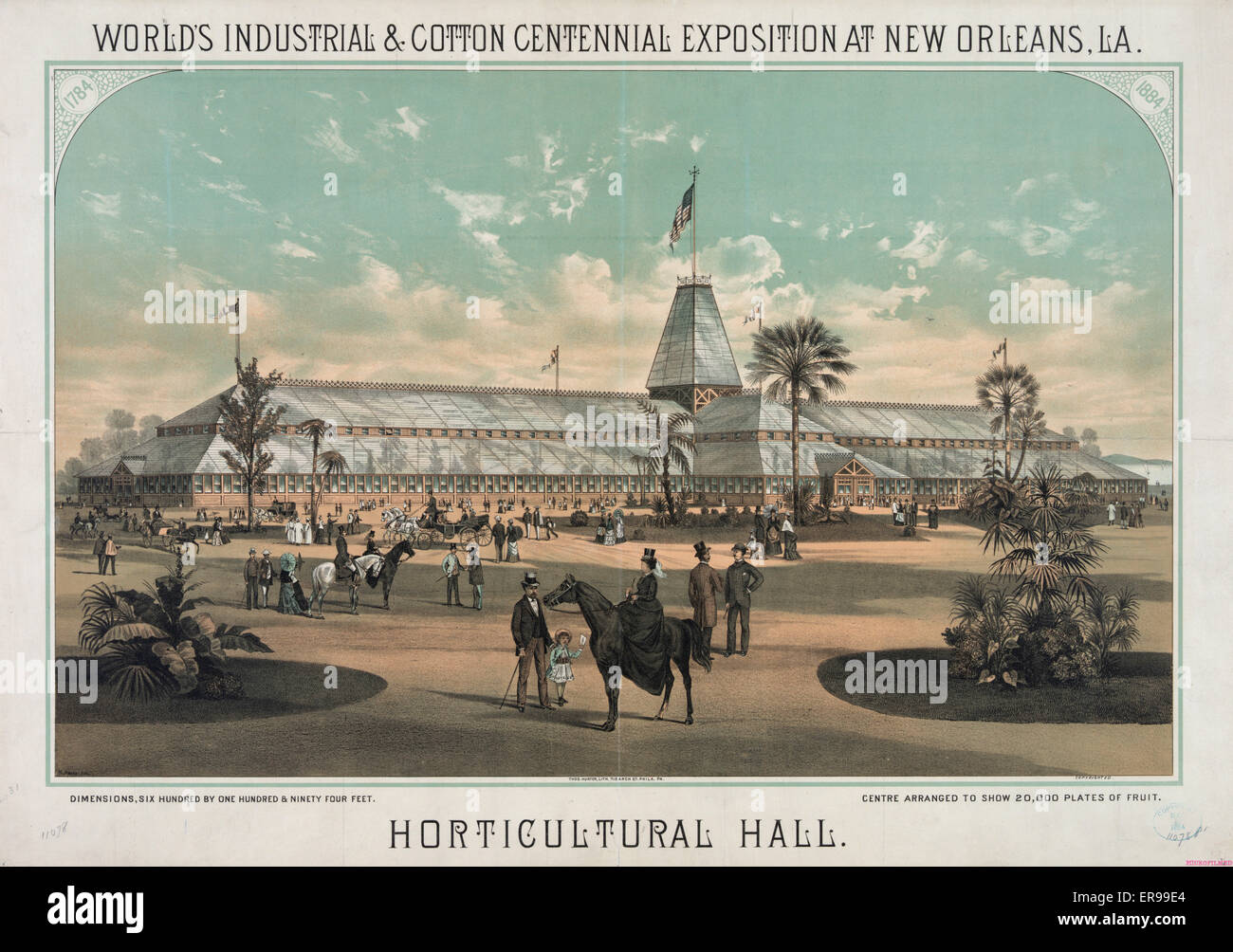 Sala orticola. World's Industrial & Cotton Centennial e Foto Stock