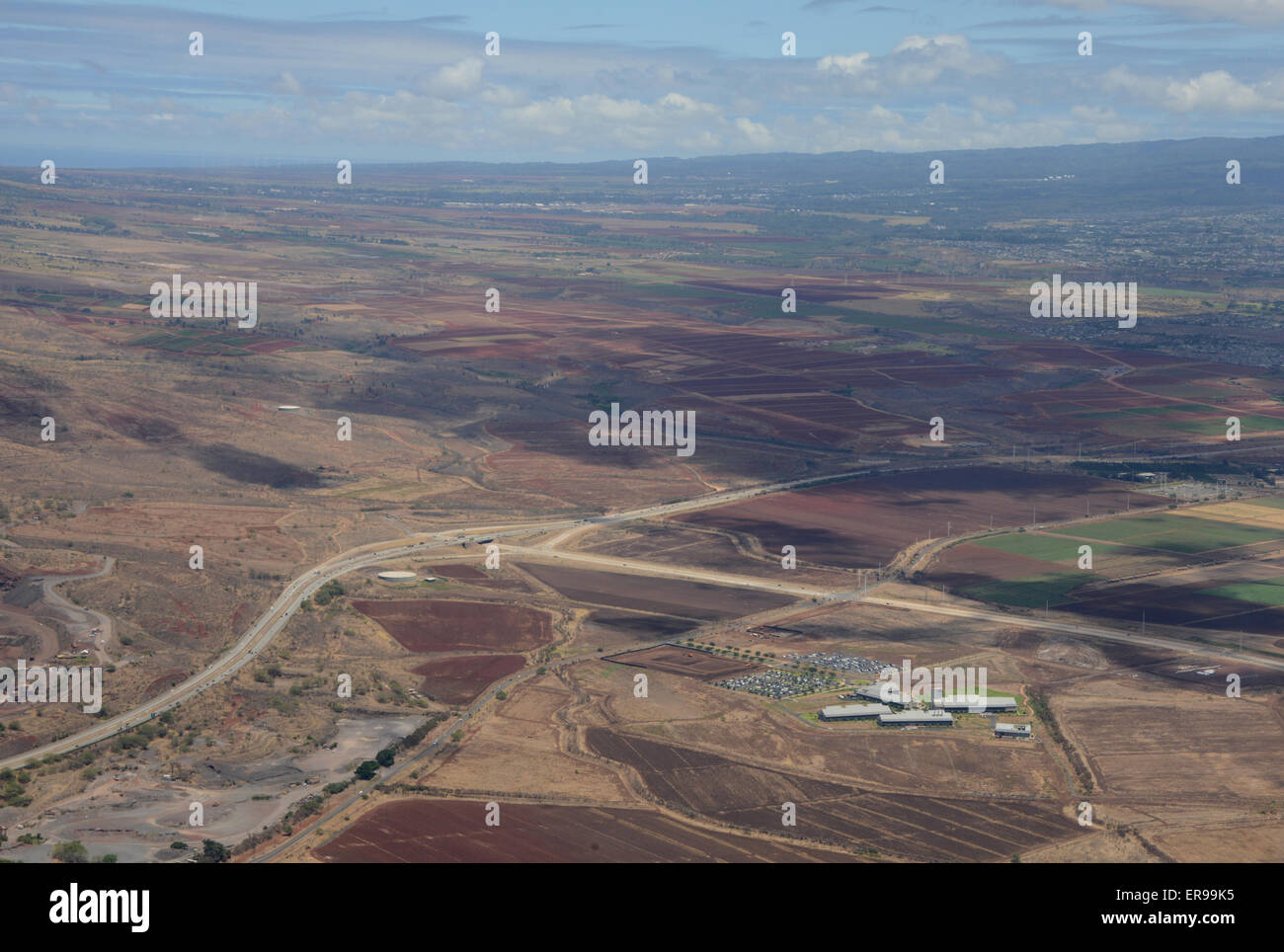 Volate a Honolulu, Hawaii - Veduta aerea Foto Stock