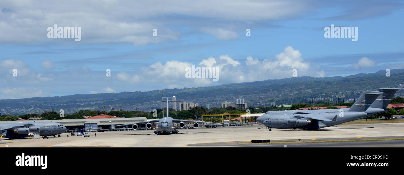 Volate a Honolulu, Hawaii - Veduta aerea Foto Stock