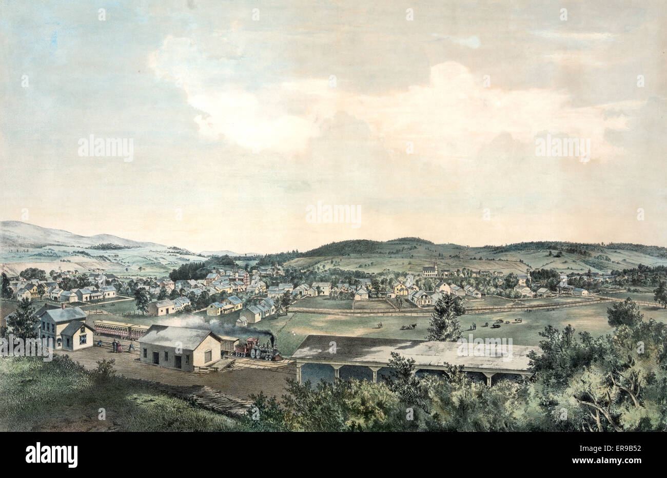 Ludlow, 1859 da sud collina / Foto Stock