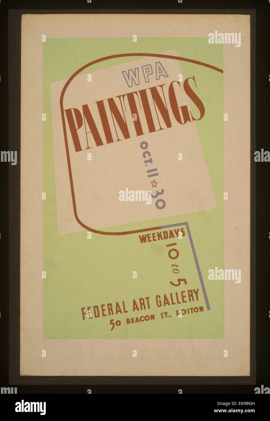 WPA Paintings, Federal Art Gallery, 50 Beacon St., Boston Foto Stock