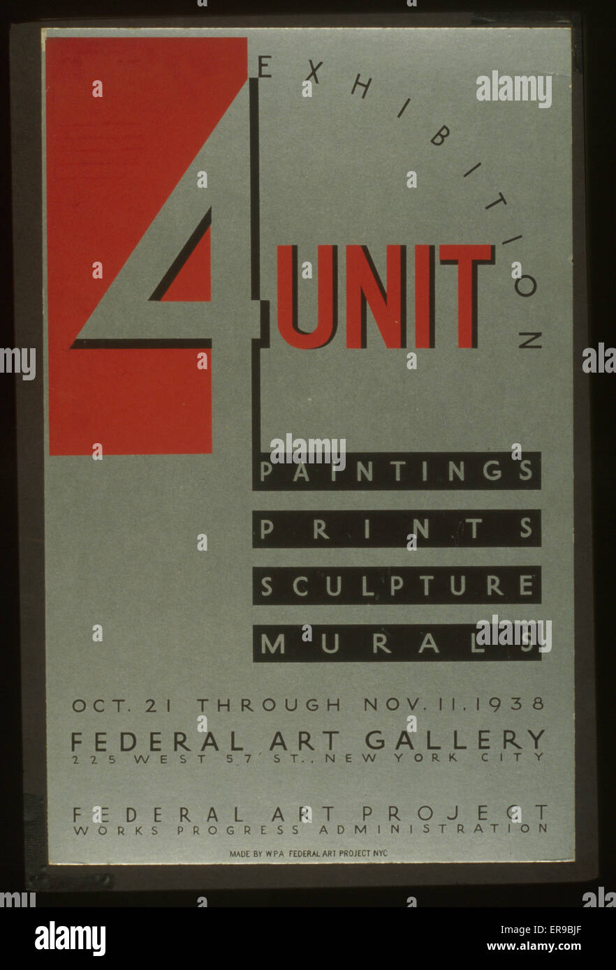 4 mostra unitaria - dipinti, stampe, scultura, murales 4 u Foto Stock