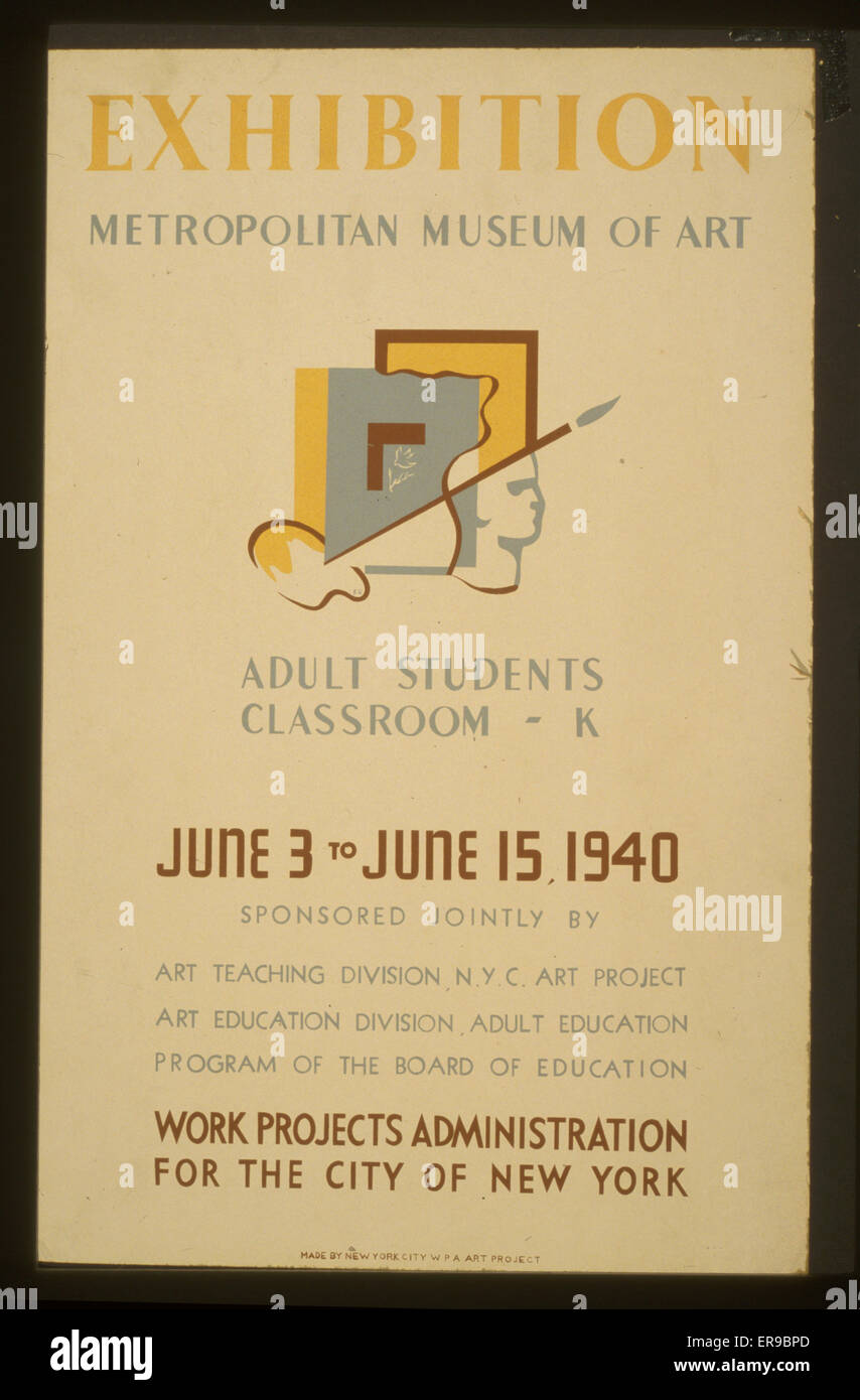 Mostra - Metropolitan Museum of Art lezione per studenti adulti Foto Stock