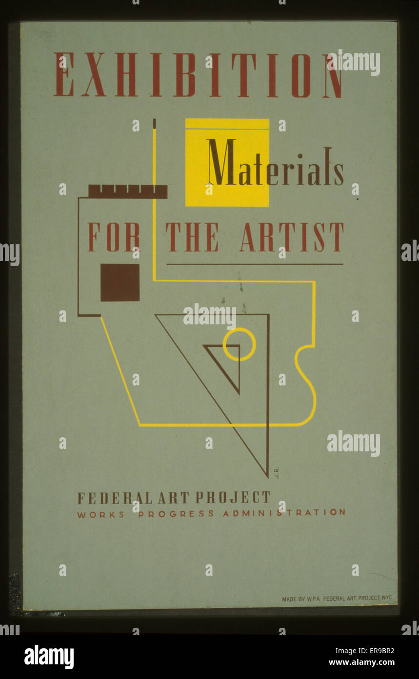 Esposizione dei materiali per l'artista . Poster per il progetto federale di Arte Fiera. Data compresa tra 1936 e 1939. Foto Stock