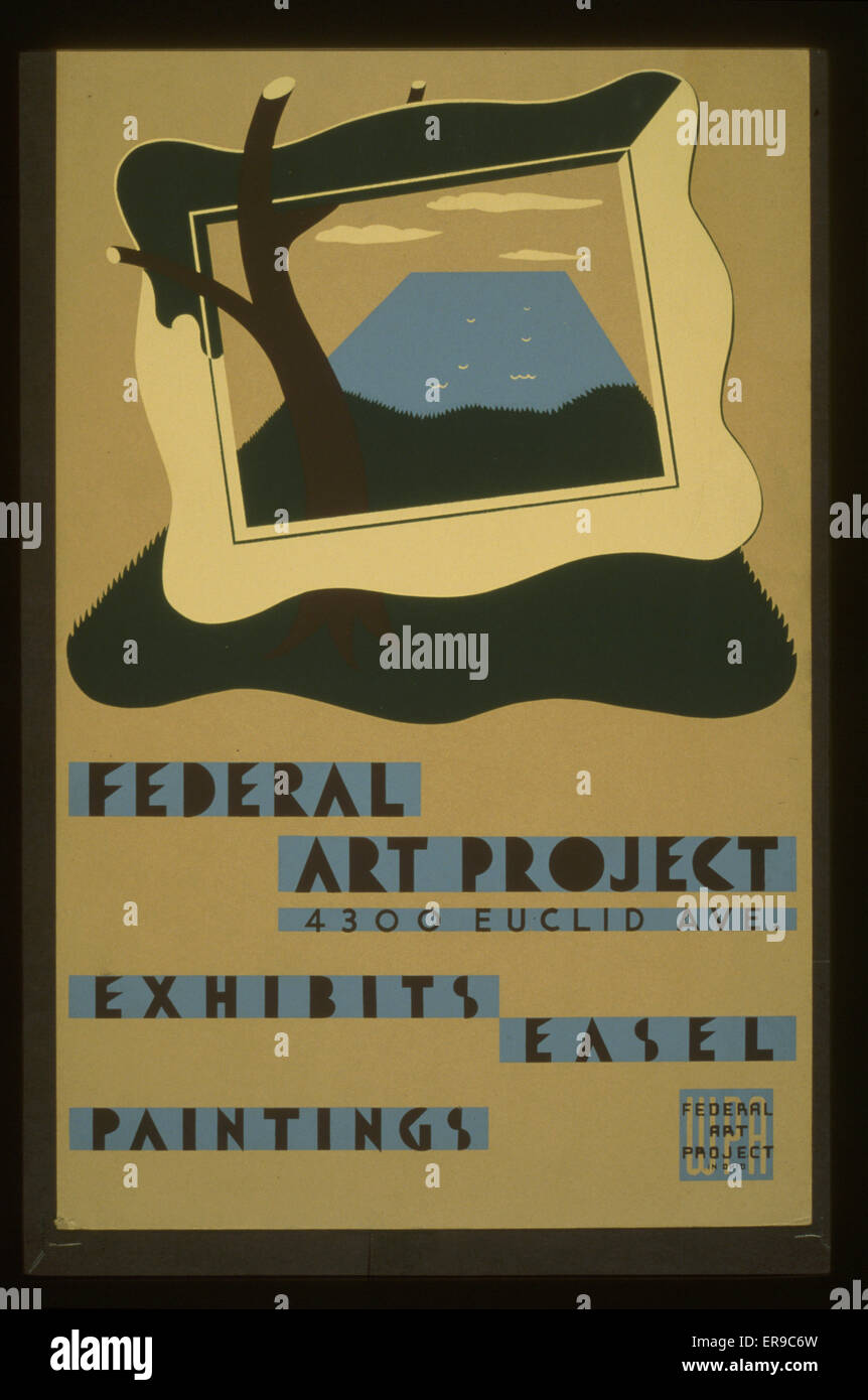 Federal Art Project, 4300 Euclid Ave., mostra easel painti Foto Stock