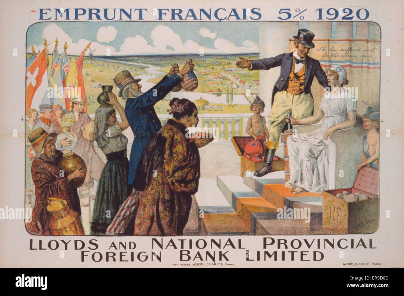 Emprunt Francais 5 per cento 1920 - Lloyds e Provin Nazionale Foto Stock