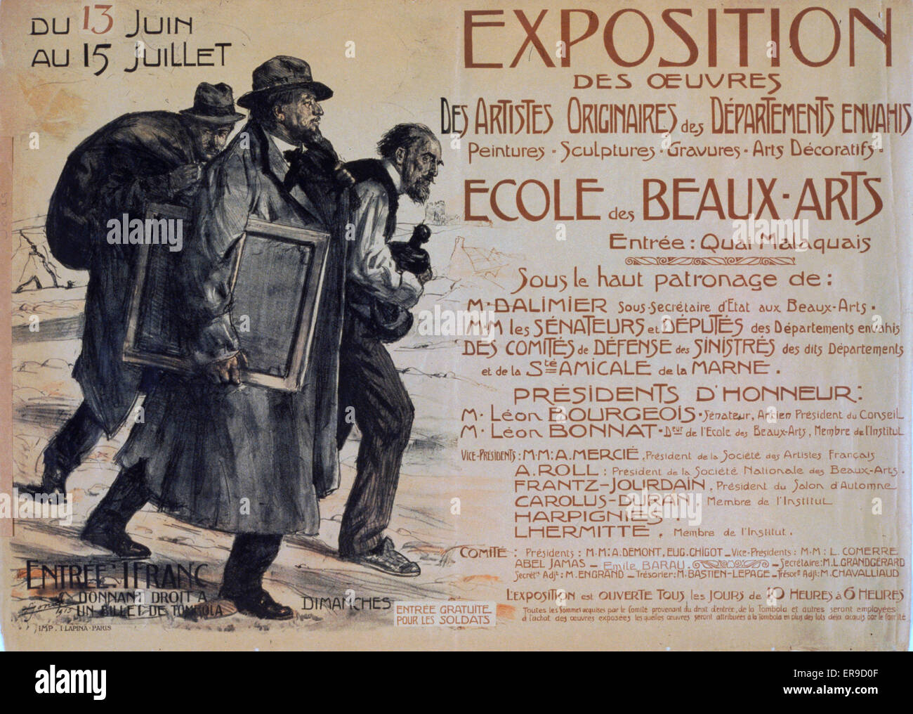 Exposition des oeuvres des artistes originaires des Departem Foto Stock