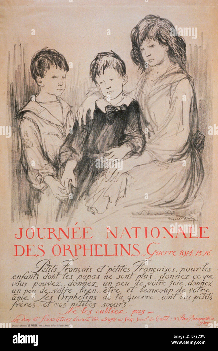 Journee nationale des orphelins. Guerre 1914. 15. 16 Foto Stock