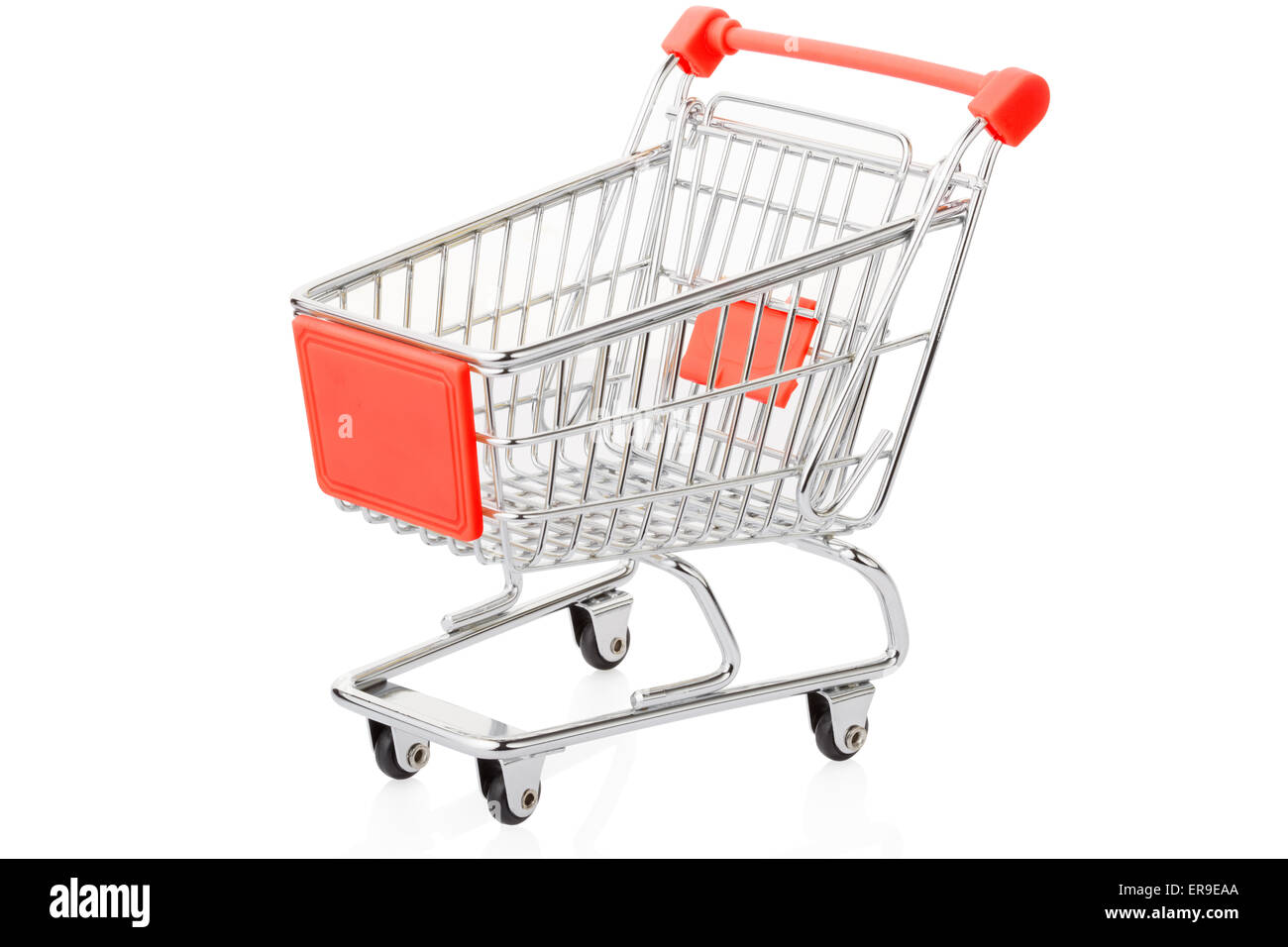 Red Carrello spesa sul bianco, tracciato di ritaglio Foto Stock